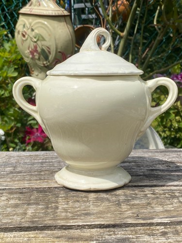 Sucrier faience blanche - faience,