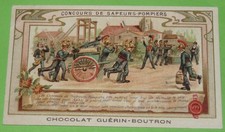 CHROMO 1905 CHOCOLAT GUERIN-BOUTRON TRADITIONS COUTUMES SAPEURS POMPIERS