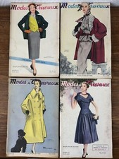 4x Revues MODES et TRAVAUX Année 1954 (Sept-Dec.) P. MOURGUE (x2) + 3 patrons