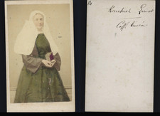 Bretagne, Lorient, Kerentrech, Femme avec coiffe, vintage albumen print, ca.1870