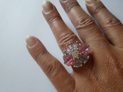 Bague argent massif fleur - en,
