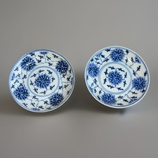 PAIRE ASSIETTES EN PORCELAINE DE CHINE GANGXU MARK CHINESE PORCELAIN PLATE 19EME