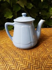Ancienne Théière Cafetière Type Salam Faïence Bleue 