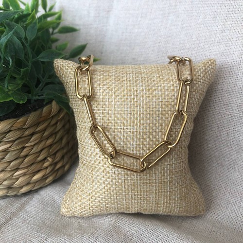 Collier maille trombone doré