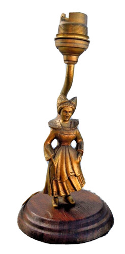 Lampe statue bronze bretonne - lampe,