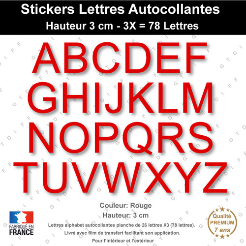Lettres adhésives cm - lettres,