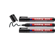 300 Marqueur permanent - noir - 3 stylos - pointe ronde 15-3 mm - sèche vite ...