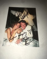 Photo Cartonnée Dédicace Autograph Johnny Hallyday Et Laeticia Hallyday