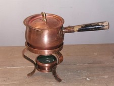 Ancienne Petite Casserole Cuivre avec réchaud 