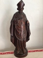 Ancienne Sculpture Bois Homme Religieux