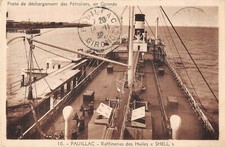 CPA 33 PAUILLAC RAFFINERIE DES HUILES SHELL POSTE DE DECHARGEMENT DE PETROLIERS