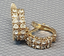 BIJOU - paire de petite boucle d'oreille Plaqué or et brillants #39