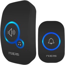 Sonnette Sans Fil Noir 50m 32 Mélodies LED Étanche Infrarouge Volume Réglable