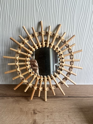 Miroir soleil rotin mesure - rotin,