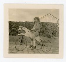 PHOTO, Tricycle trike cheval de bois jouet ancien vélo pour enfant