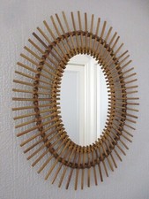 MIROIR SOLEIL OVALE EN ROTIN