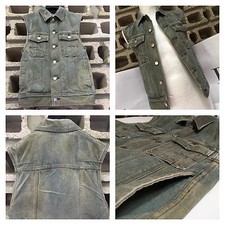 UltraRare&Great Dior Homme SS04 Hedi Slimane Skinny Sleeveless Denim Jeans Vest