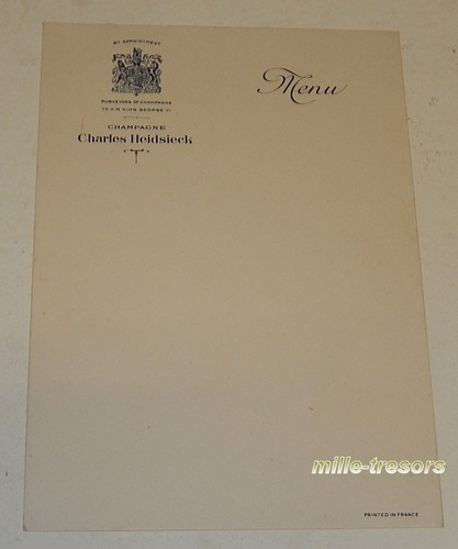 Ancien menu champagne - ancien, charles