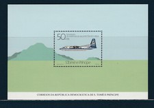 TBL Saint Thomas et Prince bloc  vol avec Lisbonne  avion  1985 num 45  **