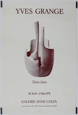 Grange Yves Terres levées 1978 Affiche Originale Exposition Sculpture
