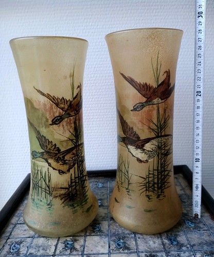 Paire vases verre - paire,