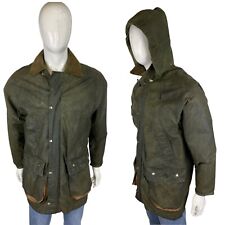 Veste Cirée À Capuche Verte Vintage M Col En Laine Manteau Pardessus