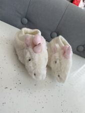 Chaussons licorne timide Jellycat, 0-6 mois, chaussons en peluche doux blanc crème