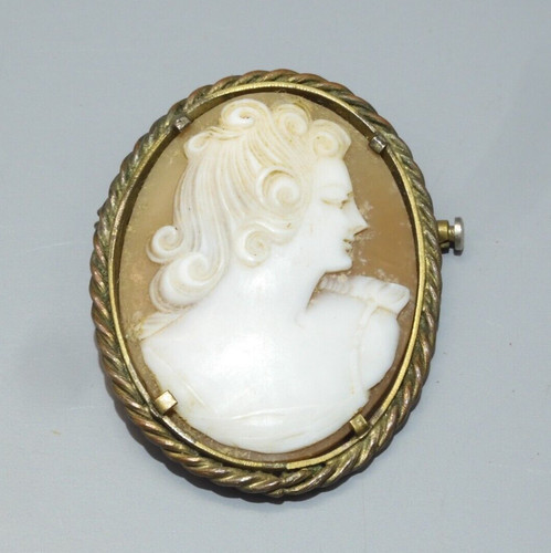 Broche camee coquillage art - -broche,