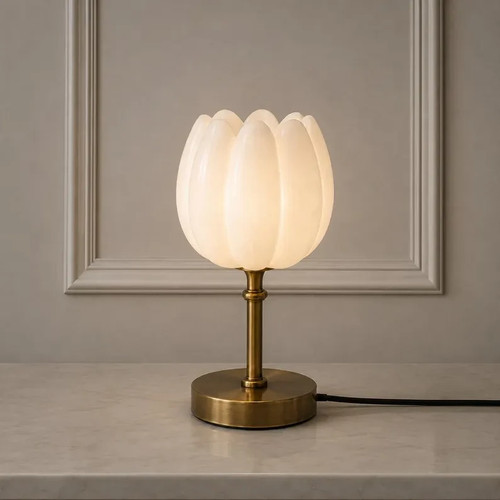 Alabaster tulip table - tulip,