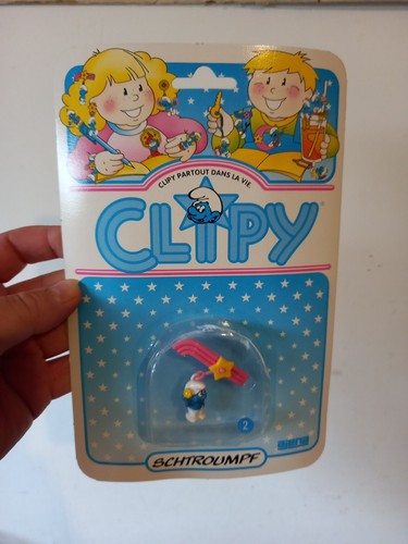 Vintage 1983 schtroumpf clipy - vintage,