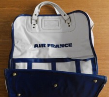 vintage 1970 AIR FRANCE bagage SAC en plastique de VOYAGE cabine blanc AVION