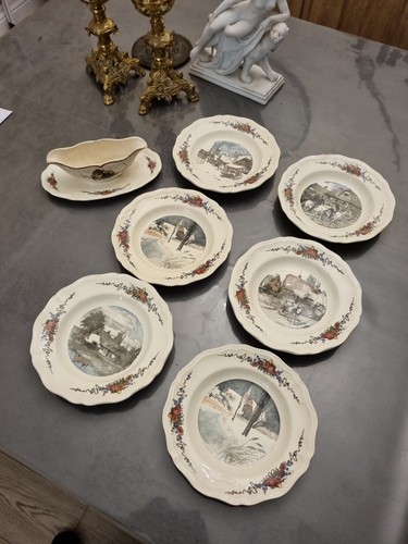 Lot six assiettes a - :,