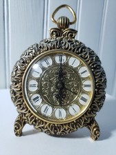 Réveil mécanique EMES Magnifique Sculpture Volute Laiton Vintage Retro Old Schoo