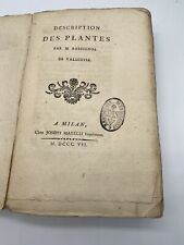 ROSSIGNOL DE VALLOUISE. DESCRIPTION DES PLANTES 1807 SOUS FORME DE DICTIONNAIRE