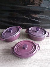 3 mini cocottes ovales en