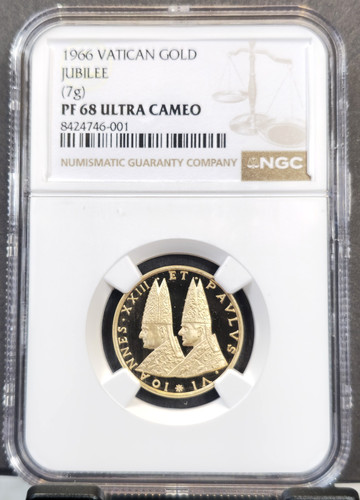 1966 vatican gold medal pope - medal,