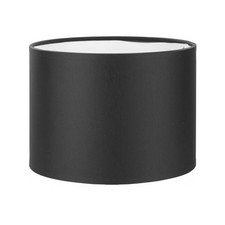 Abat-Jour Noir En Tissu Pour Lampe De Table E27 Rond Ø 20 Cm Cylindre