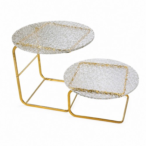 Présentoir gâteaux doré - à,