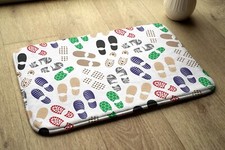 Tapis de Bain Doux Douche Tapis Antidérapant 90x60 cm - Traces de chaussures