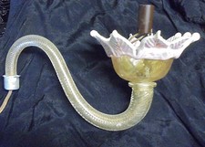 BRAS DE LUMIERE PIÈCE DÉTACHÉE LUSTRE MURANO  FLEUR OPALINE ROSE ET OR N2011/2