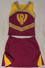 Authentic 2 Piece Cheerleader Uniform, Larger Size: "WR".