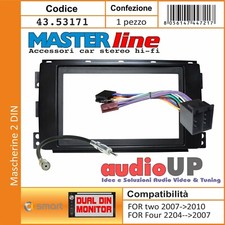 Cadre D'Autoradio 2 din Smart For Two 2007>2010 + Connecteur Iso + Adat. Antenne