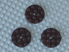 3 x LEGO Dark Brown Plate