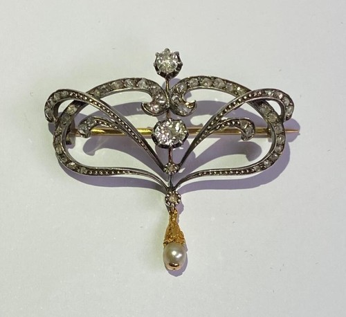 Broche volute or jaune - en,