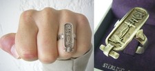 TAILLE 59  bague cartouche en Argent MASSIF égypte hiéroglyphes 5gr N°331