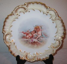Antique French Limoges Cherub Plate Alfred Lanternier Romance France Gold 