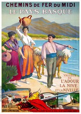 Affiche chemin de fer Midi - Pays Basque