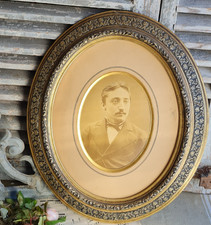 ANCIEN GRAND CADRE NOIR ET