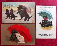 Trois cartes postale vers