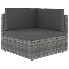 Canapé Sectionnel 2 Places Résine Tressée Gris Sofa Jardin Extérieur vidaXL